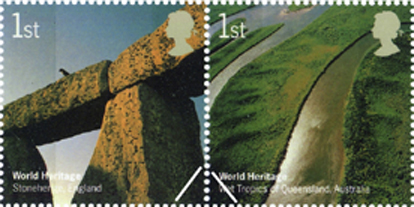 Stonehenge & Wet Tropics of Queensland stamps