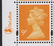 new Great Britain Machin 9p definitive De La Rue stamp issued 5 April 05