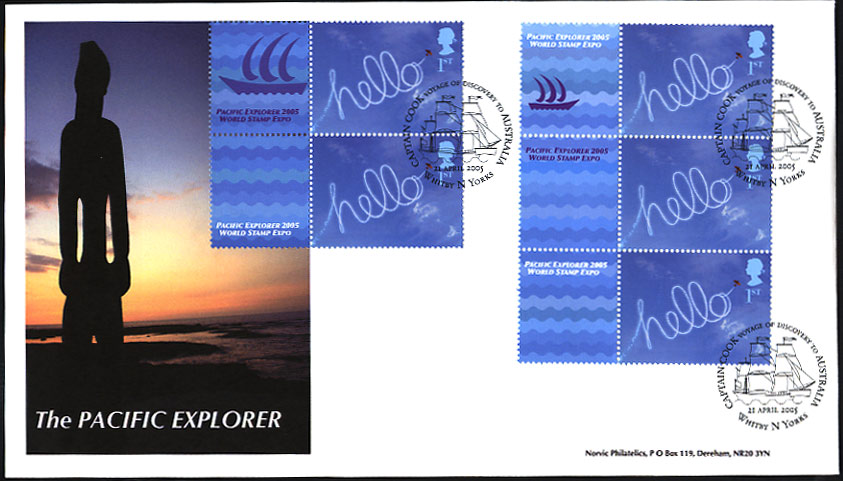 Norvic FDC for Pacific Explorer Smiler Stamps - Captain Cook postmark