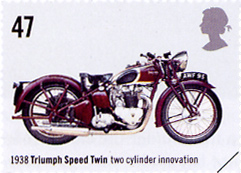 Triumph Speed twin - British Motorcycles 47p stamp.