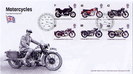 British Motorcycles stamps official post office first day cover