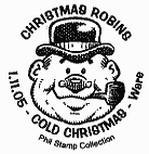 Postmark: Snowman (head) with hat & pipe