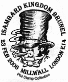 Postmark showing Caricature of Brunel.