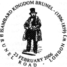 Postmark showing Isambard Kingdom Brunel.
