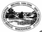 Postmark showing Maidenhead Bridge, Great Western Railway, Maidenhead.