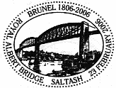 Postmark showing Royal Albert Bridge, Saltash.