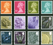 9p, 15p, 56p & 81p Machin definitives, and 50p & 81p stamps for Scotland, Wales, Northern Ireland and England