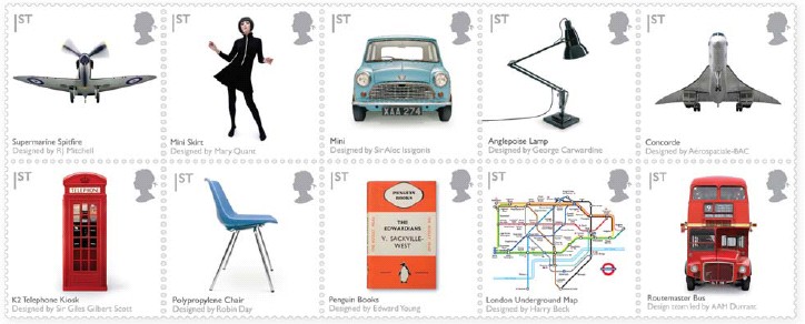 Royal Mail British Design Classics stamps .