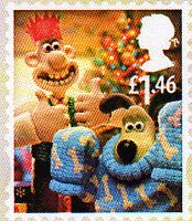 Wallace and Gromit 2010 Christmas Stamp 1.46.