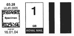 SmartStamp postage mark for 1st class inland mail