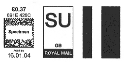 SmartStamp postage mark for 2nd class inland mail