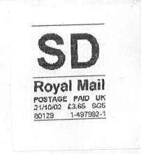 Special Delivery postage paid label