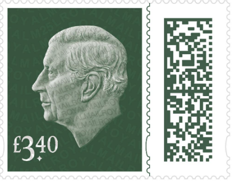 £3.40 King Charles III definitive stamp with datamatrix.